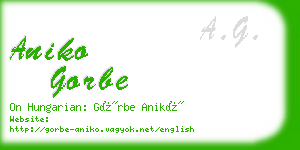 aniko gorbe business card